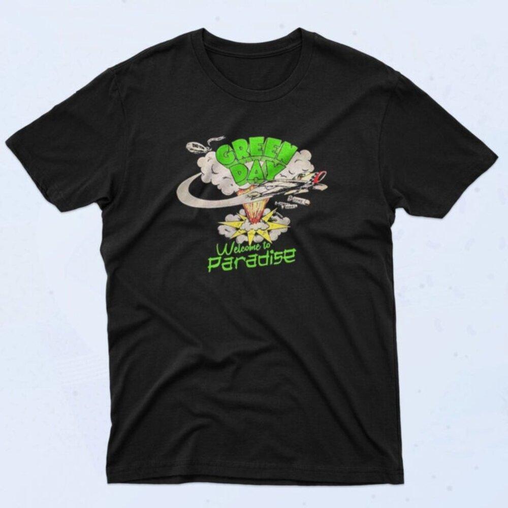 Green Day Welcome To Paradise Band T-Shirt Punk Rock Graphic Fan Tee